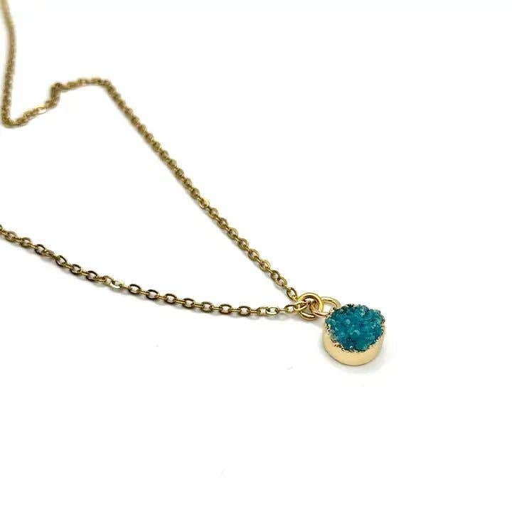 OE! – wholesale Pendant/charm necklace – GREEN QUARTZ – necklace in 18K gold-plated steel with natural quartz2