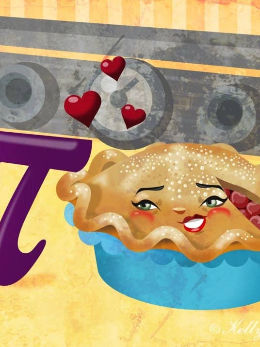 Pi elsker tærte sød mad matematik kunsttryk 5x7 original dekoration for engroshandel hos Kitschy Delish