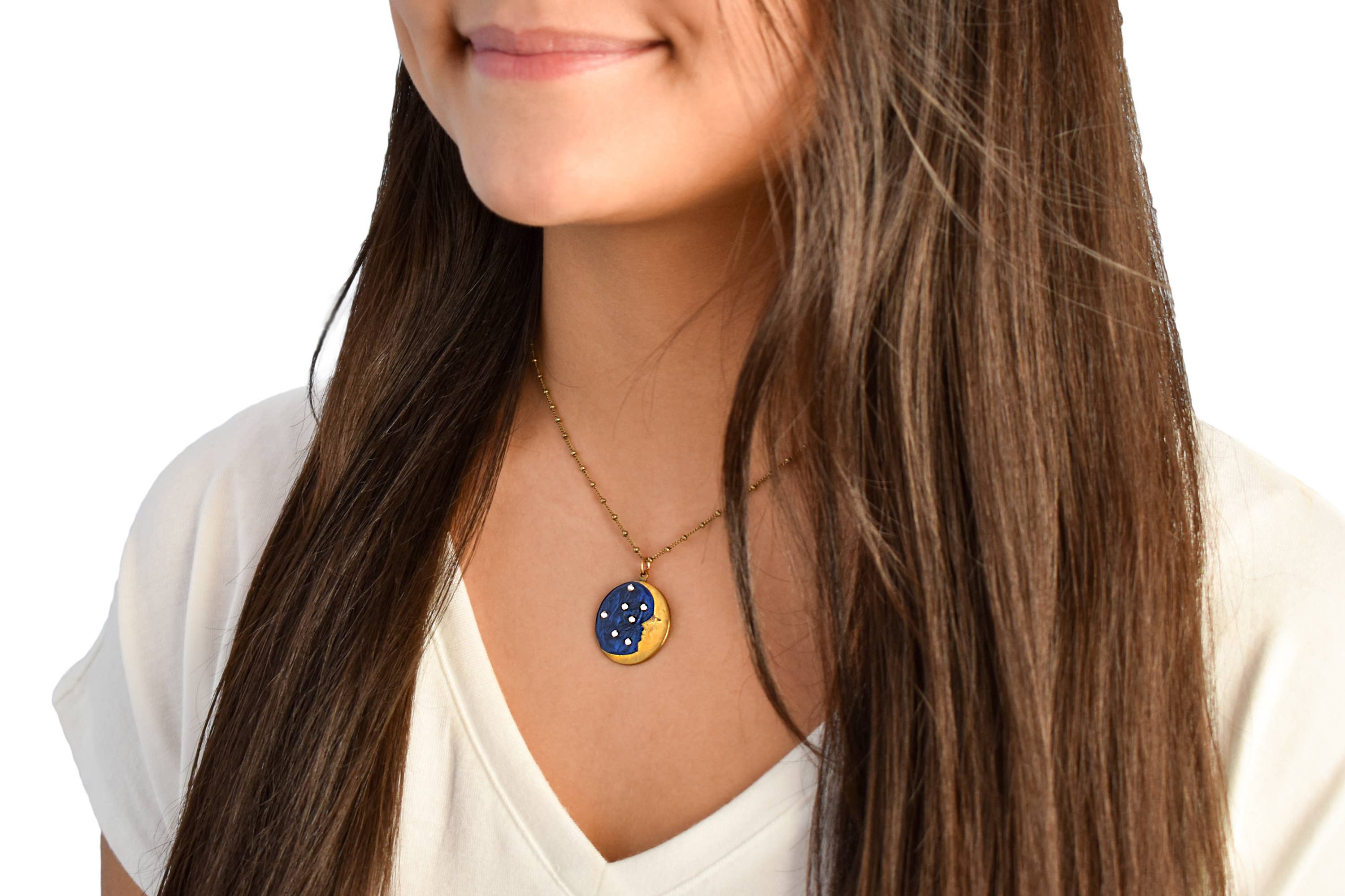 Anne Koplik Designs, Inc. - Wholesale Pendant/Charm Necklace - Man on the Moon  Crystal Necklace1