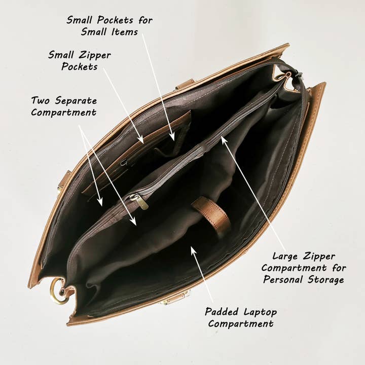 GoodHides Ltd. – wholesale Shoulder bag – women's – The Signature 17" Leather Laptop Bag, Copper5