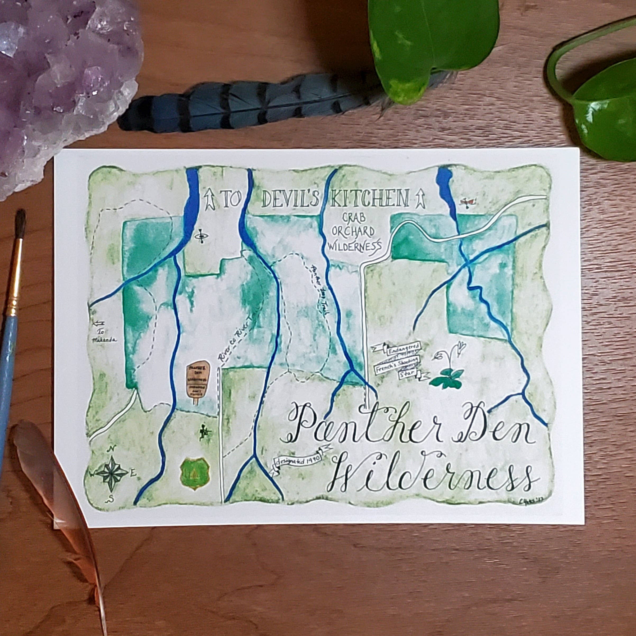 Emily Drew Yates Art & Illustration - Wholesale Postcard - Postcards - Watercolor Calligraphy Maps - 31 Maps13