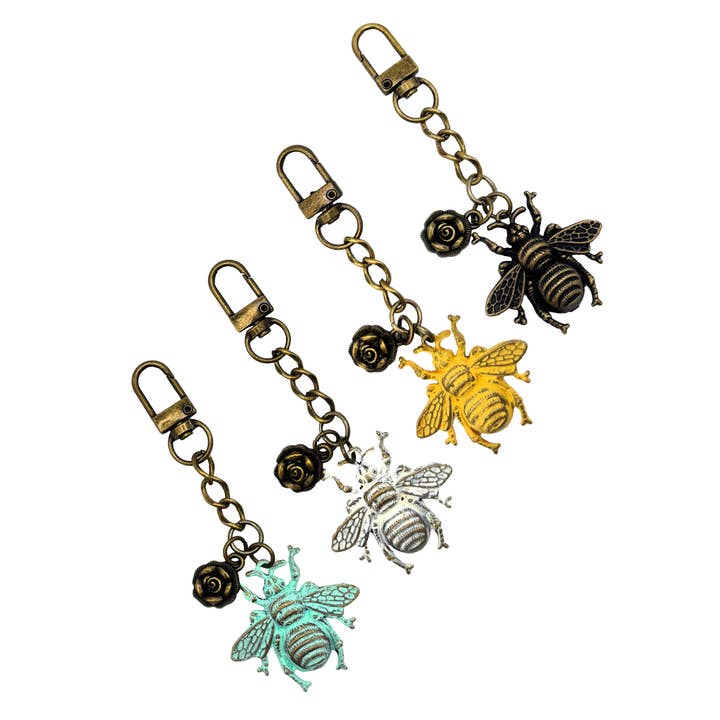 Honey Bee Bag Charm/Keychain Handbag Accessory for wholesale by Gleeful Peacock