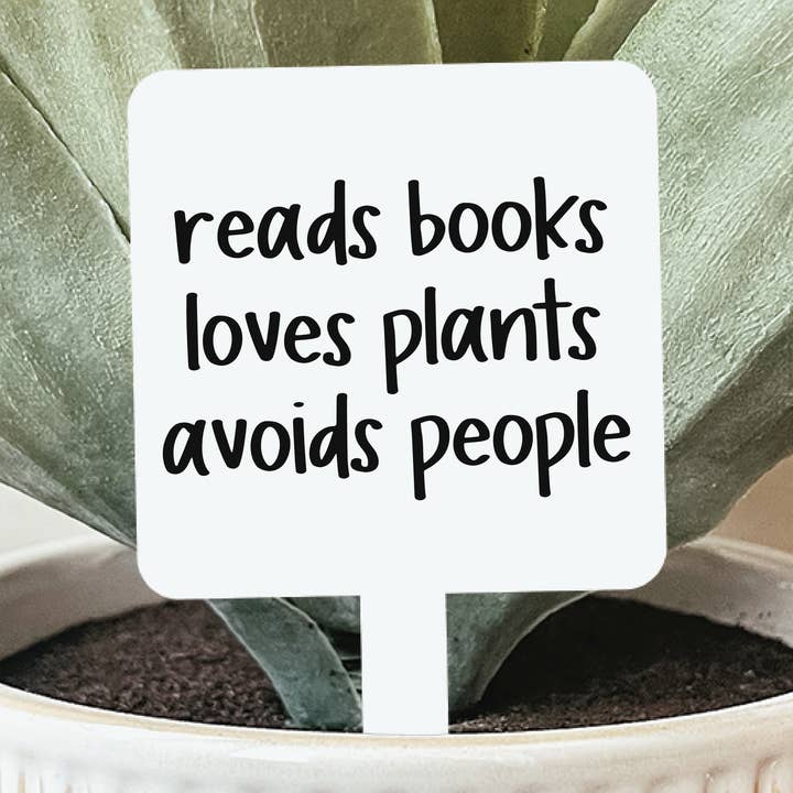 Lee libros, ama las plantas, evita a las personas, planta estacas para venta al por mayor de Knotty Design Co.