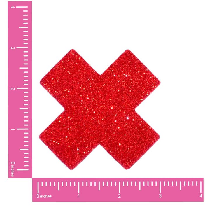 Rouge Couvre-tétons Ravish Me Red Glitter X Factor en vente sur Faire1