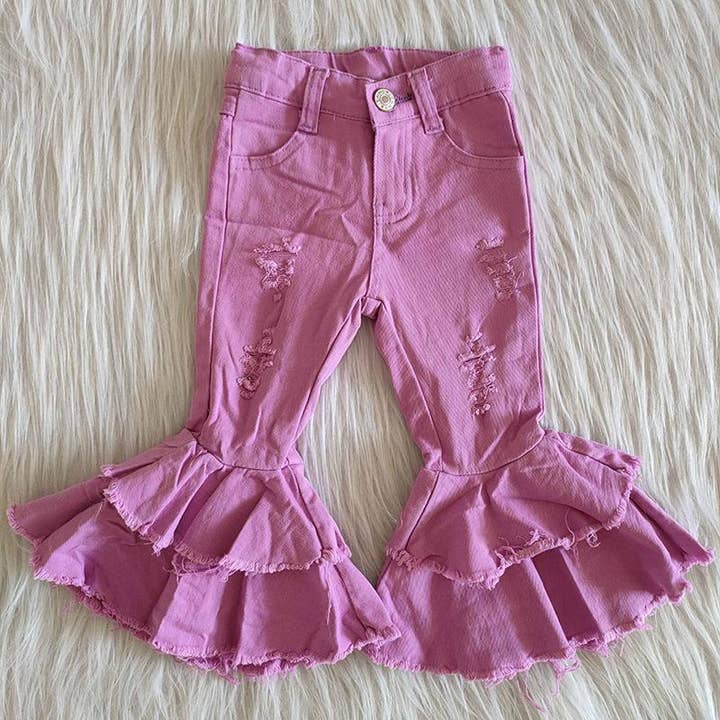 Yawoo Garments - Wholesale Jeans - Kids - Girl Purple denim pants