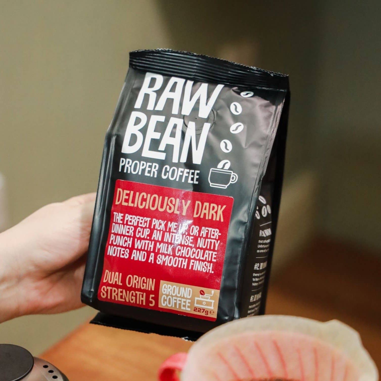 Raw Bean Coffee – Großhandel Gemahlener Kaffee – Gemahlener Kaffee mit doppelter Mischung — köstlich dunkel, 227 g gemahlen