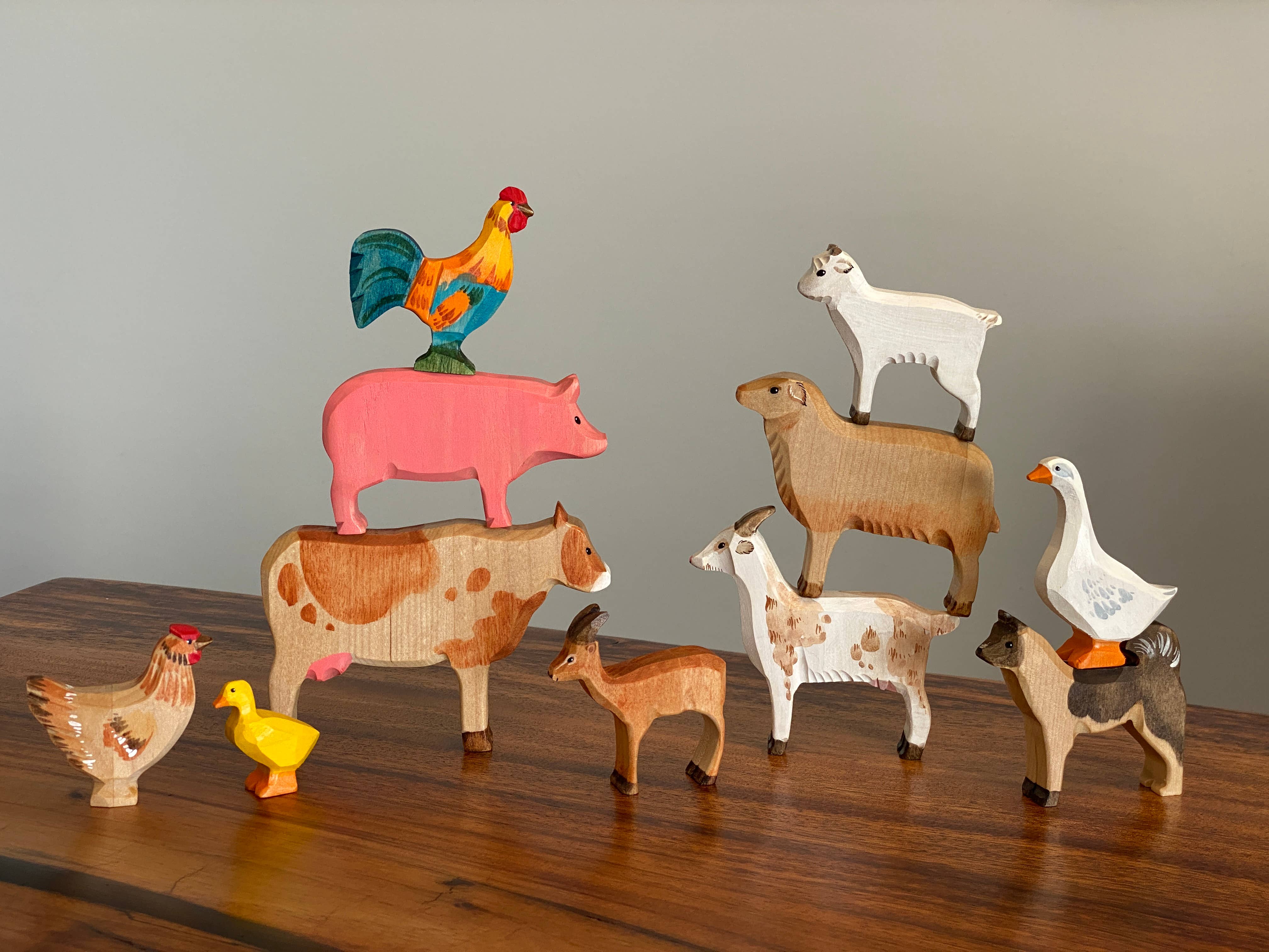 PoppyBabyCo - Vendita all'ingrosso Giocattolo in legno - Bambini - Animali da fattoria in legno