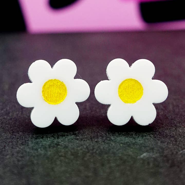 Daisy Stud Earrings for wholesale by Silly Loaf