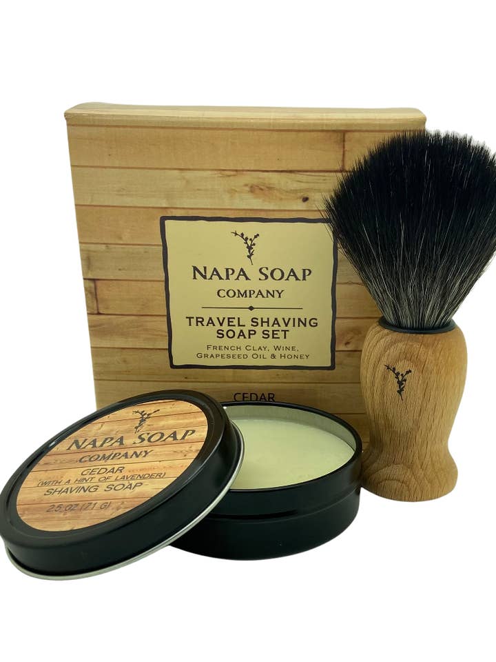 Set de afeitado de viaje para venta al por mayor de Napa Soap Company