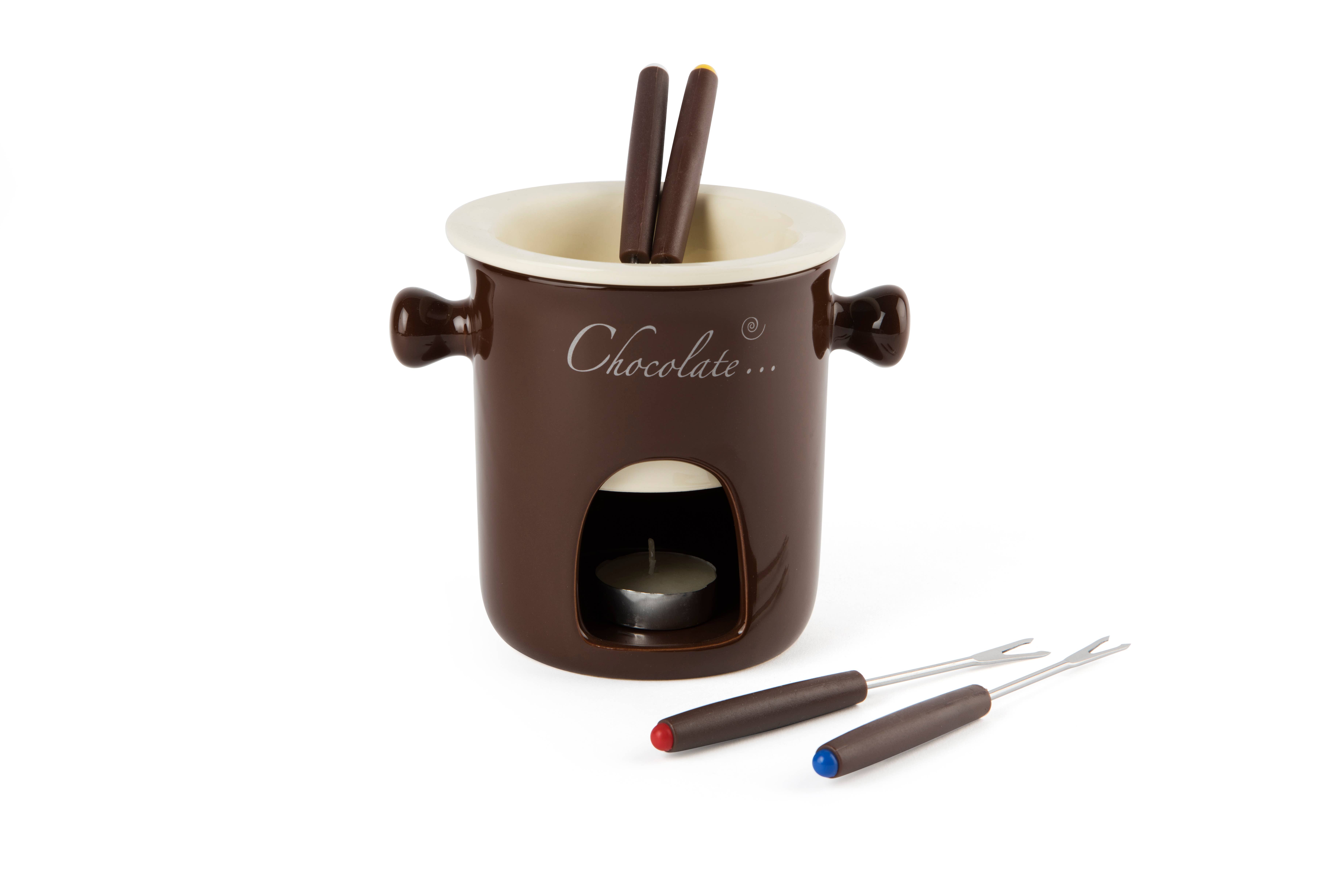 Cream Brown Chocolate Fondue Set 7PCS for wholesale on Faire0