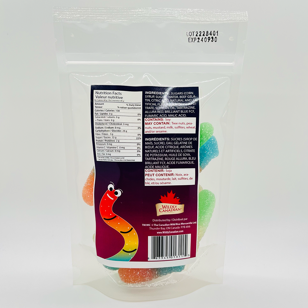 Wildly Canadian - Wholesale Gummy - Gummy Worms Sour Neon Nightcrawlers1
