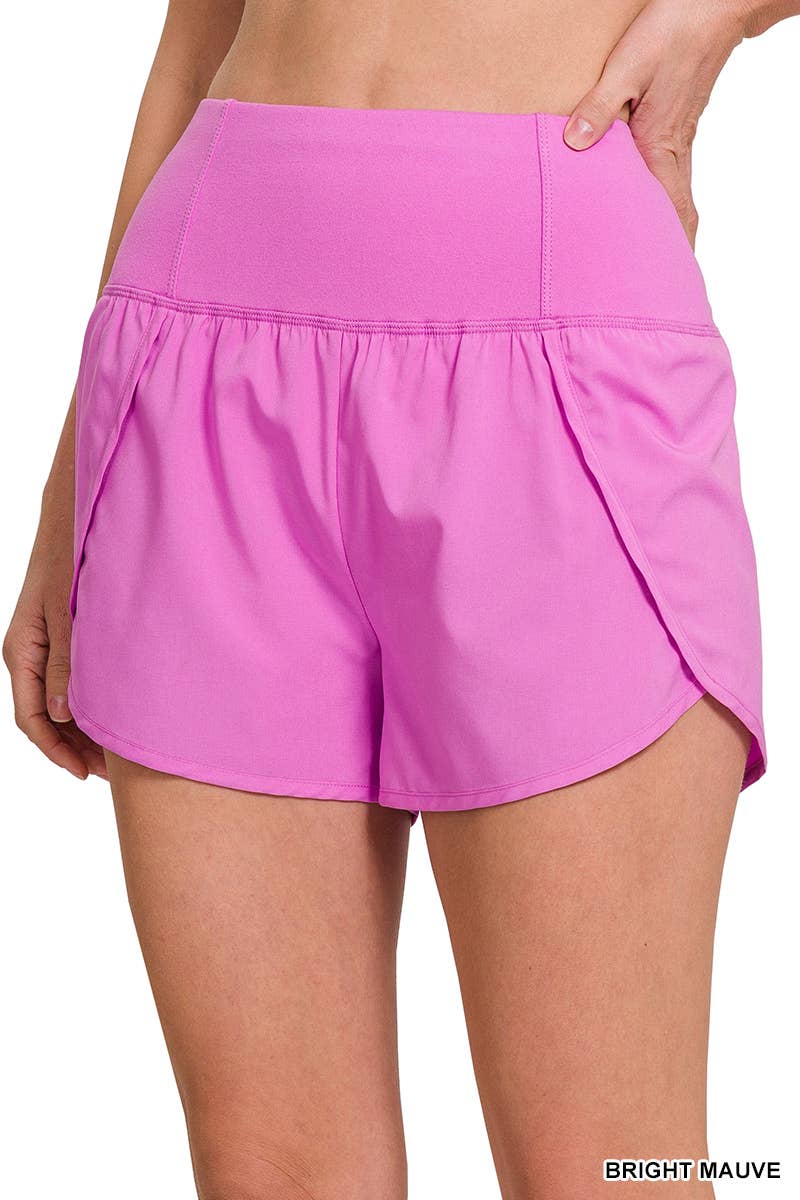 42POPS - Wholesale Athletic Shorts - Women's - ,,,..High Waisted Zippered Back Pocket Running Shorts15