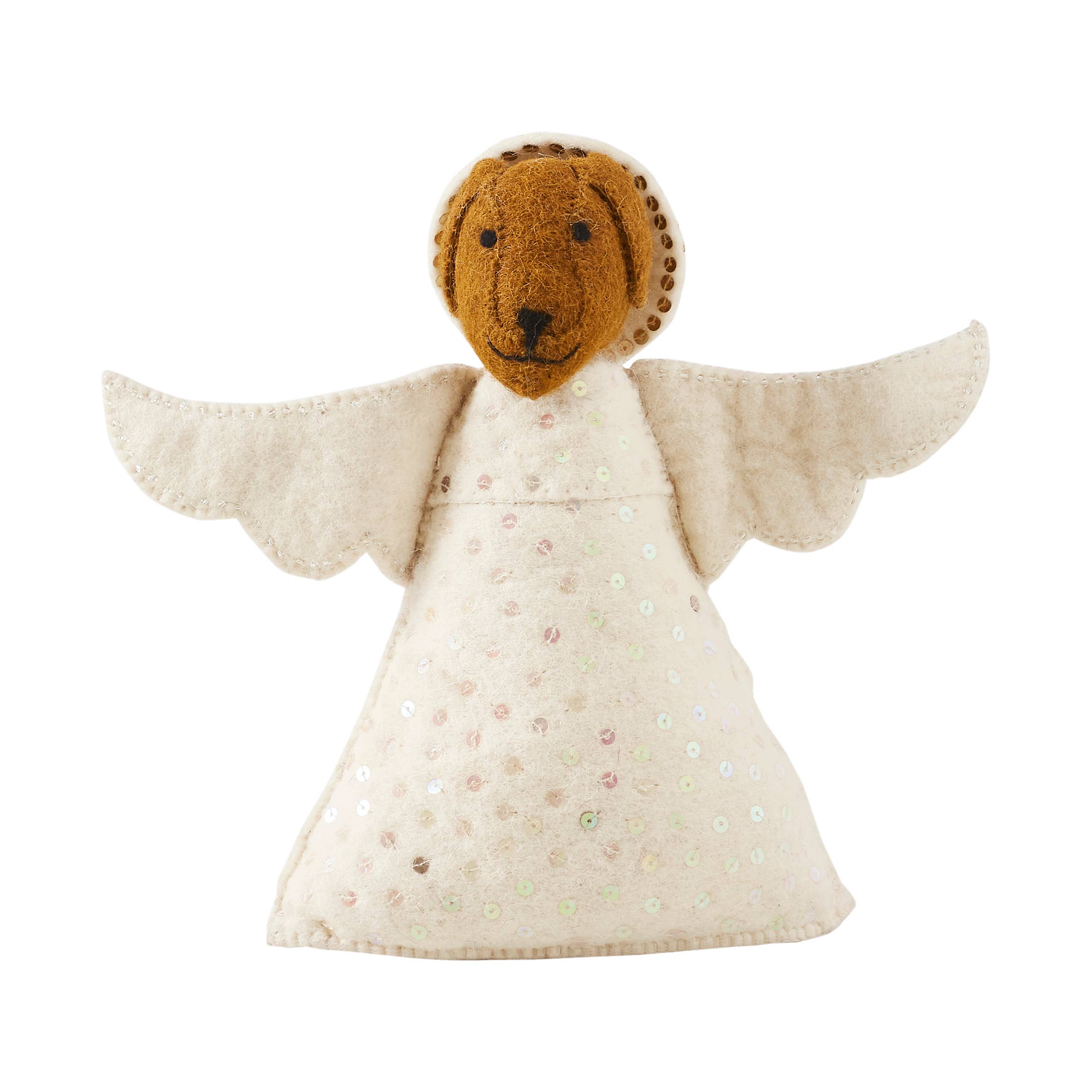Arcadia Home – Topper de árvore por atacado – Anjo Cão Castanho Feito à Mão Topo de Árvore de Natal Presente para Cão1