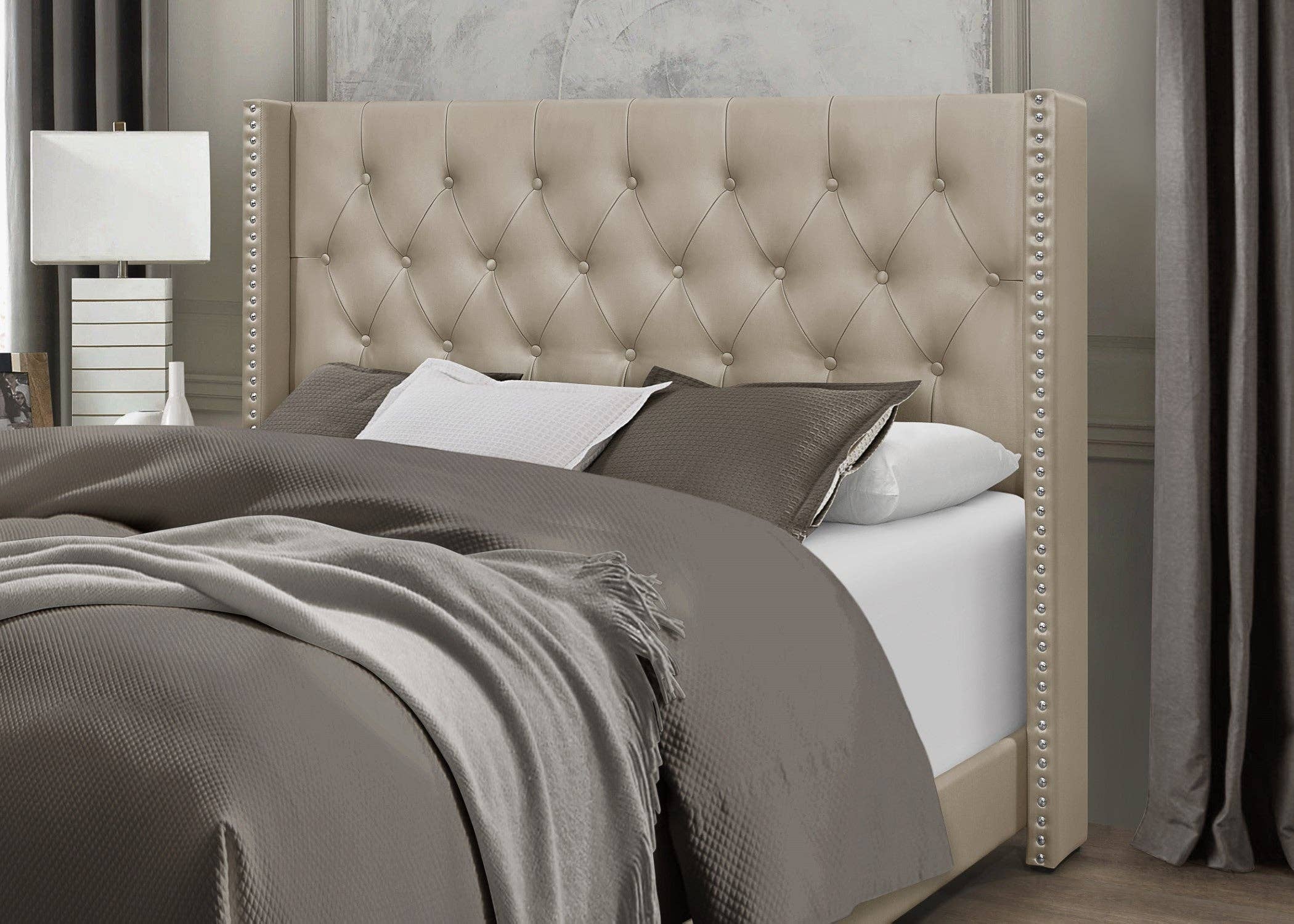 Home Design - Wholesale Bed - Brady Tufted Wingback Upholstered Panel Bed20