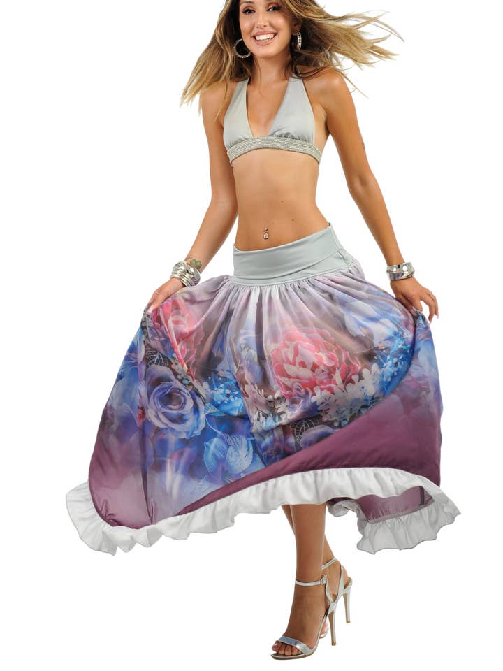 Lila våren Boho kjol för wholesale av Scalzi & Pareati