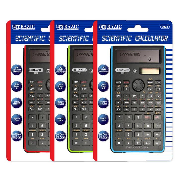 Luna Office Supply - Everyday Essential - Wholesale Calculator - 240 Function Fancy Color Scientific Calculator
