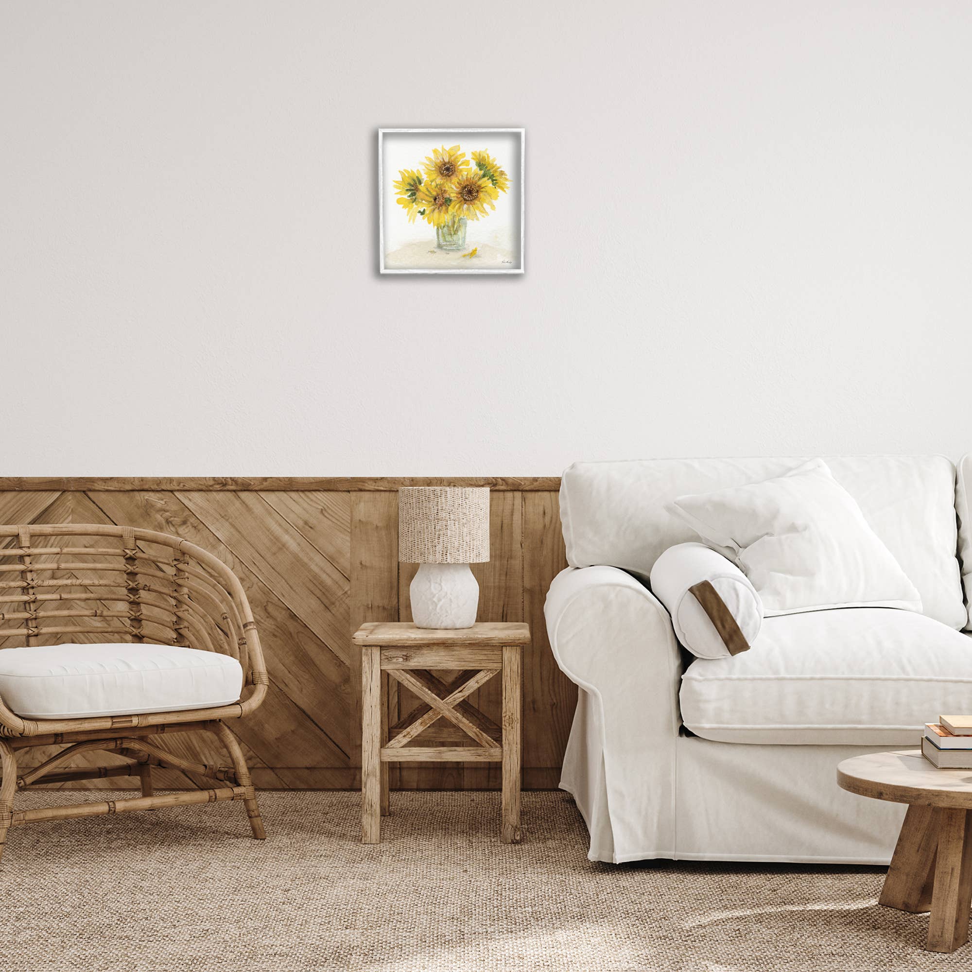 Stupell Industries - Vente Décoration murale – enfant et bébé - Art encadré à l'aquarelle de tournesol en pot22