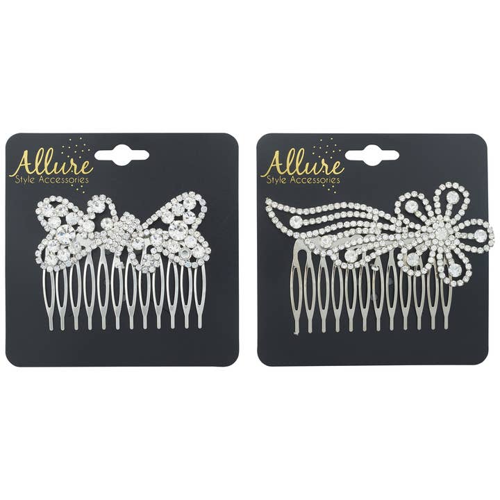 Allure Fancy Rhinestone Side Comb for wholesale by Allure Style Accessories