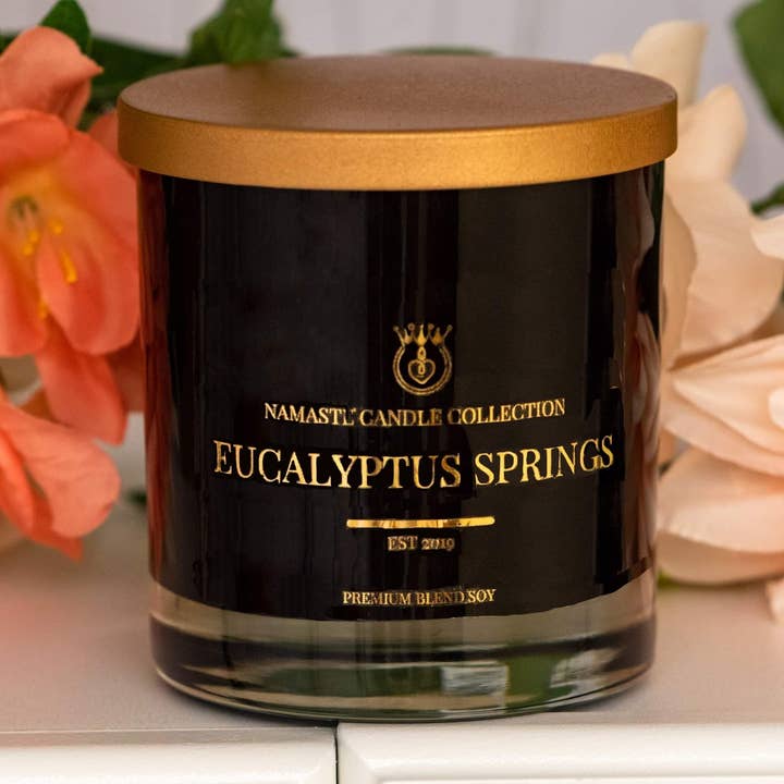 Eucalyptus Springs 11oz Luxury Soy Candle for wholesale by Creations From The Heart