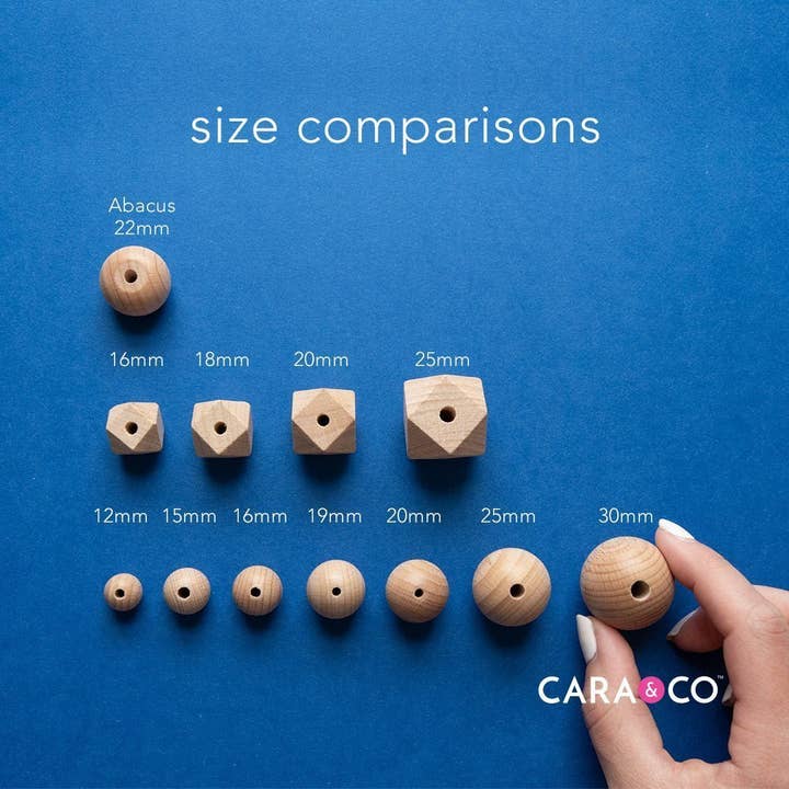 Cara & Co Silicone Craft Supply – wholesale Craft supplies – Round Beech Wood Beads