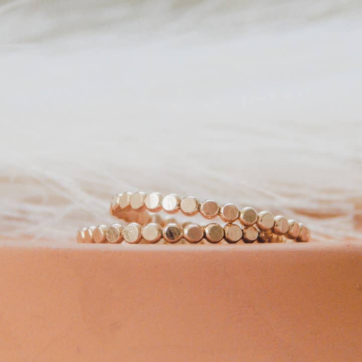 Barberry & Lace Handmade Jewelry - Wholesale Band/Stacked Ring - Pebble Stacking Ring | 14k Gold Fill & Sterling Silver