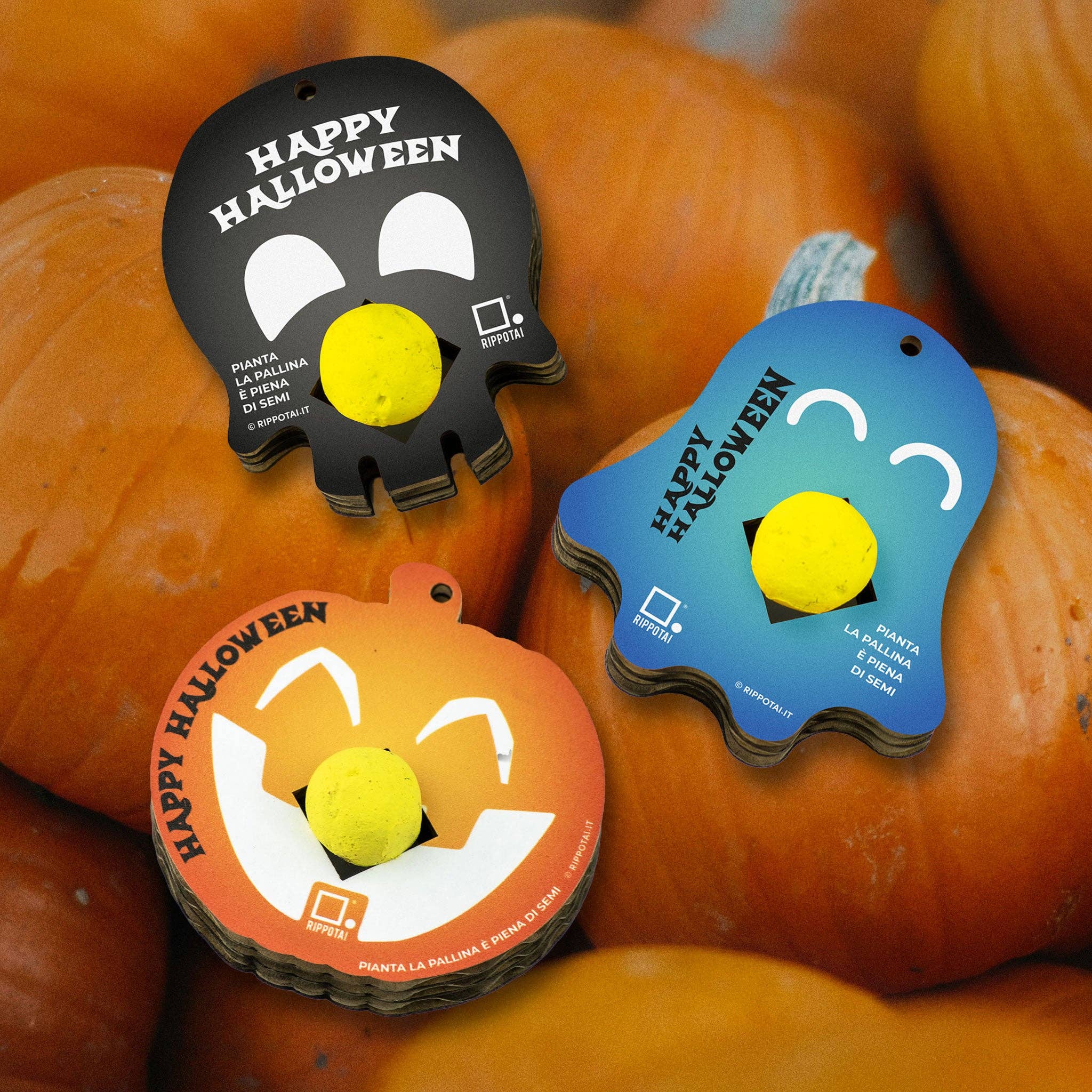 Rippotai - Wholesale Party Favor - Halloween Gadget Kit with Seed Bombs - Eco-friendly and Sustainable Keyrings0