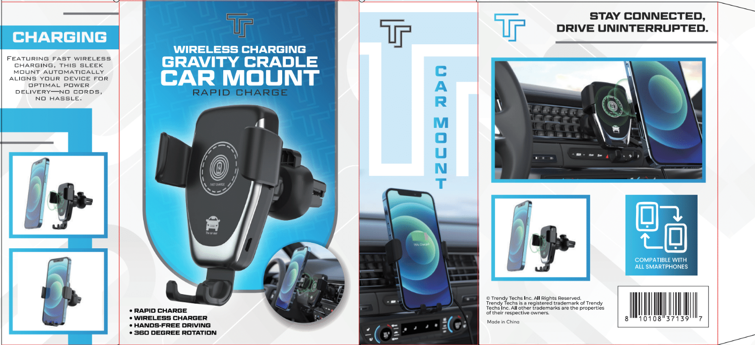 LAX Gadgets - Wholesale Portable Charger - Wireless Mag-Safe Fast Charging Air Vent Mount—Retail Pack8