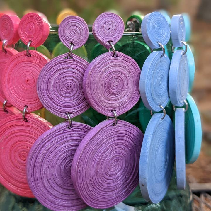 Lumago Designs - Wholesale Stud/Post Earrings - RC round paper bead stud earrings Case9