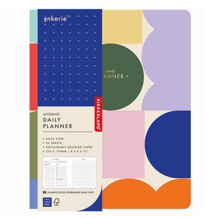 Kikkerland Design Inc - Wholesale Planner - Inkerie Undated Daily Planner