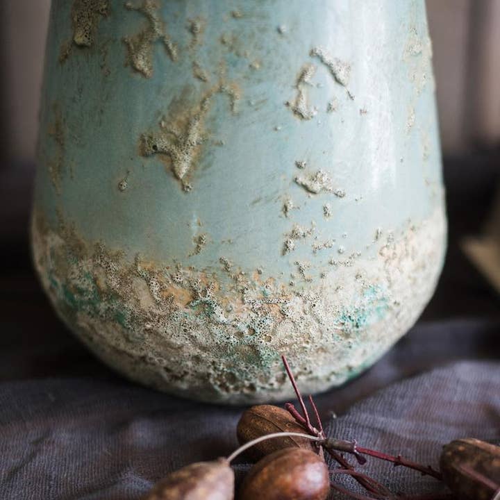 Rustic Reach - Wholesale Vase - Turquoise Ceramic Vase7