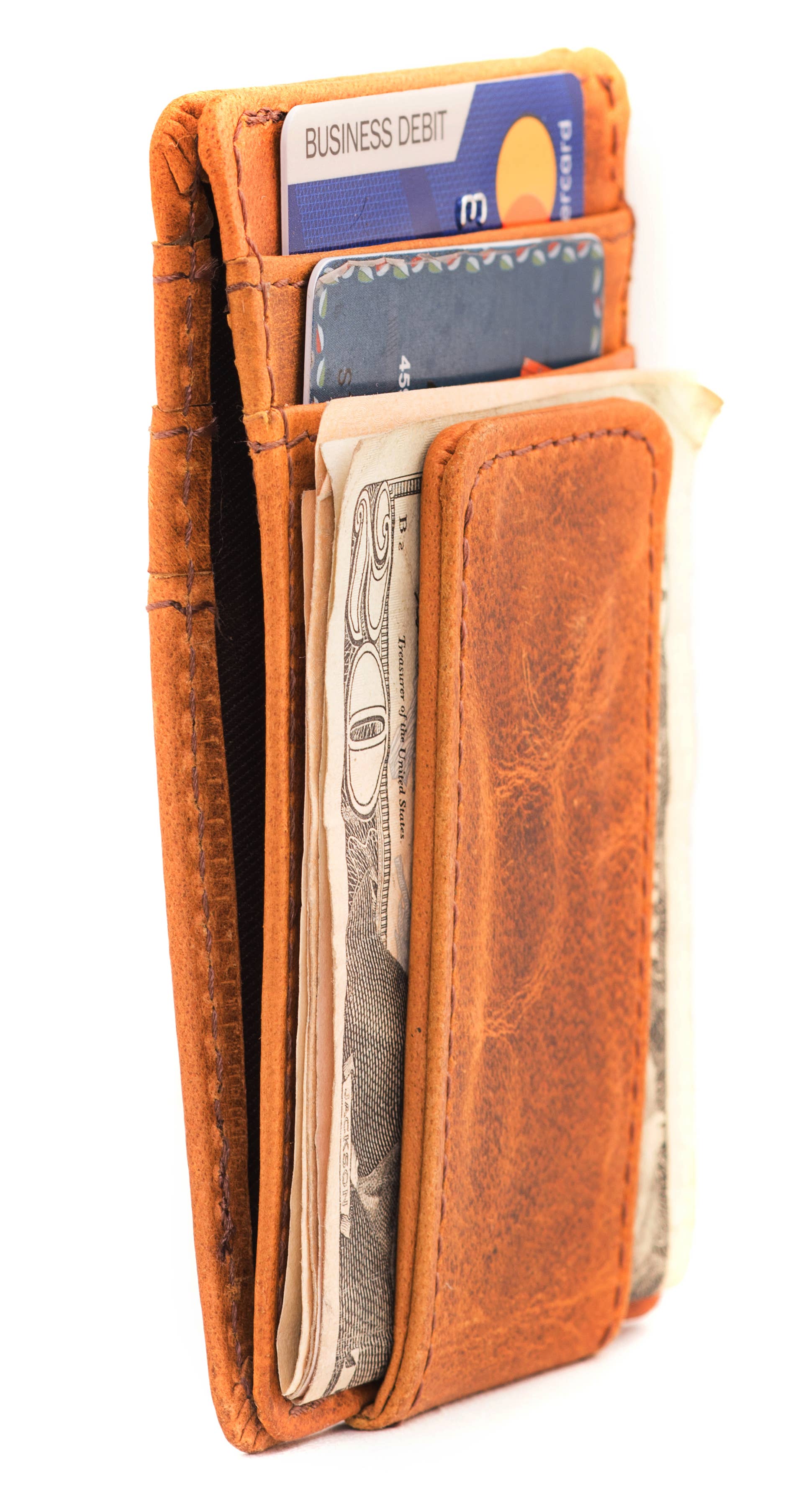 RAWHYD Leather Co. - Wholesale Wallet - Men's - Leather Money Clip Wallet (Reddish Brown)1
