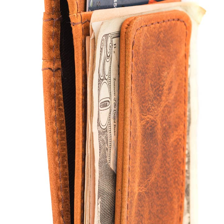 RAWHYD Leather Co. - Wholesale Wallet - Men's - Leather Money Clip Wallet (Reddish Brown)1