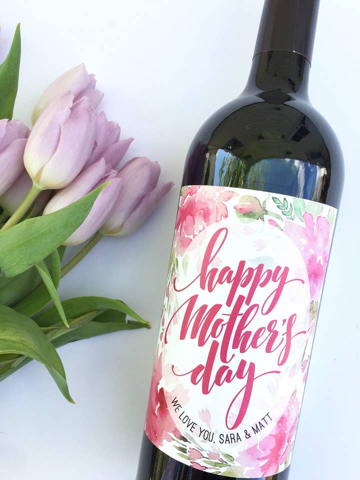 Etiqueta de vino de regalo para el día de la madre, regalo personalizado para mamá, etiqueta de vino única para el día de la madre, madre, agradecimiento por primera vez para venta al por mayor de Paprika Paperie
