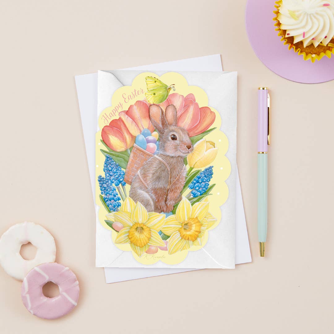 Rosenheart - Wholesale Easter Card - Easter Bunny with a backpack Easter Card5