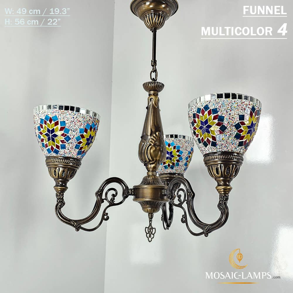 Mosaic Lamps – Candeeiro/lâmpada suspensa por atacado – Mosaico 3 Globo Feito à Mão Turco Marroquino Árabe Oriental Boh35