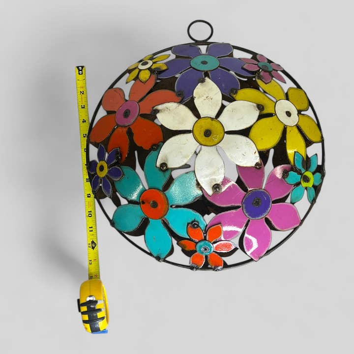 Blue Goat Garden Decor - Wholesale Outdoor Ornament/Decor - Oversize Metal Flowers Medallion ornament2