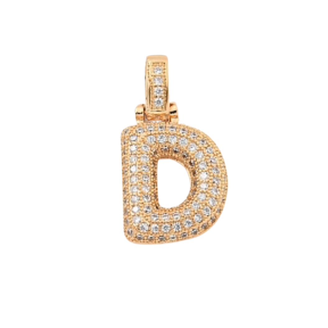 The Charm Bar Company - Wholesale Individual Charm/Pendant - Light Gold Rhinestone Bubble Initial Letter | Alphabet Charm3
