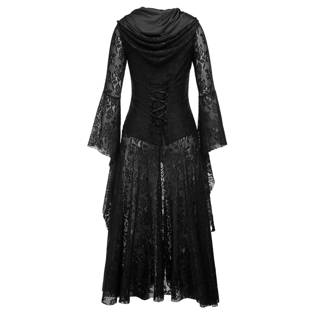 SALINA TRADING INC - Wholesale Dress - Women's - Women Retro Gothic Lace Splicing Hooded Dress2