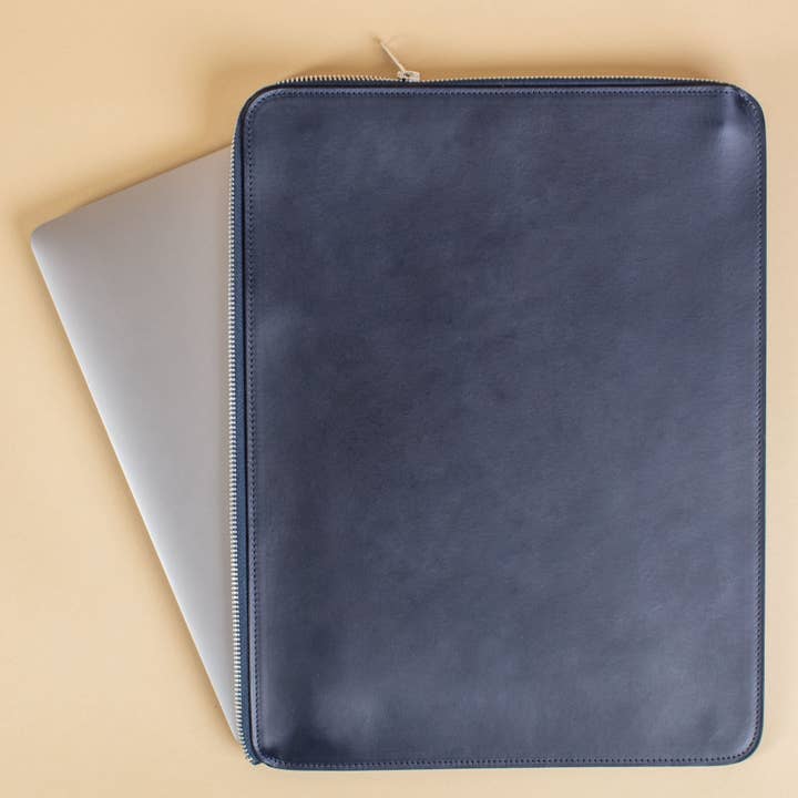Leather Laptop Case | Navy for wholesale by Aubyn + Rose