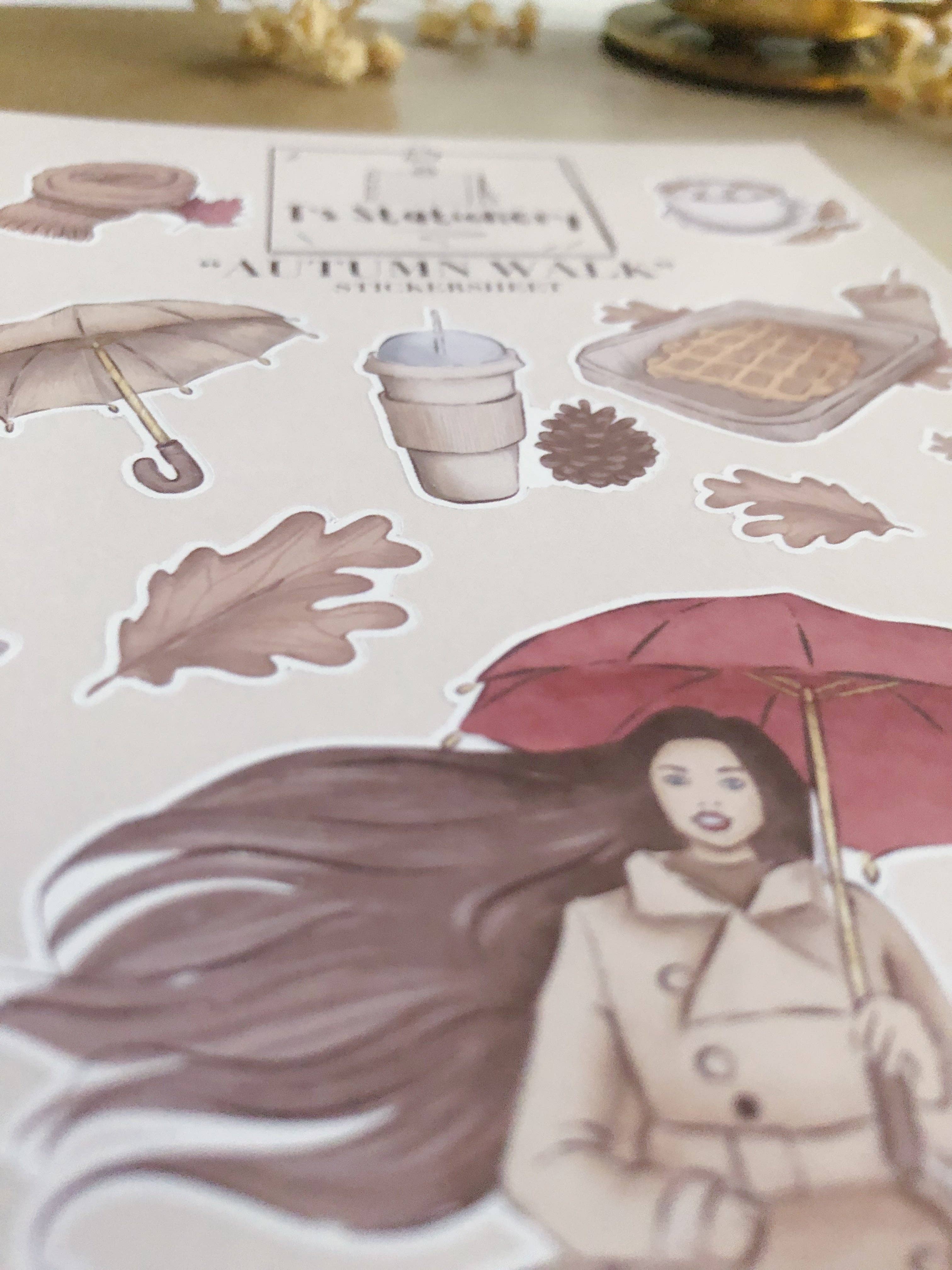 T's Stationery - Wholesale Sticker - "Autumn Walk" Sticker Sheet4