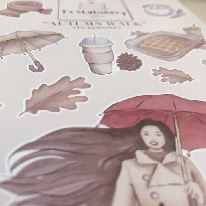T's Stationery - Wholesale Sticker - "Autumn Walk" Sticker Sheet4