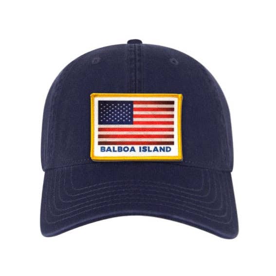 Old Road Brand - Wholesale Baseball Cap - Unisex - Balboa Island - USA Flag Hat (Cotton Twill - Dad Hat)0
