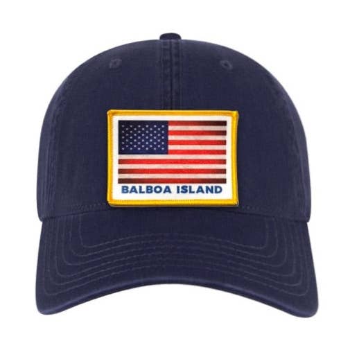 Old Road Brand - Wholesale Baseball Cap - Unisex - Balboa Island - USA Flag Hat (Cotton Twill - Dad Hat)0