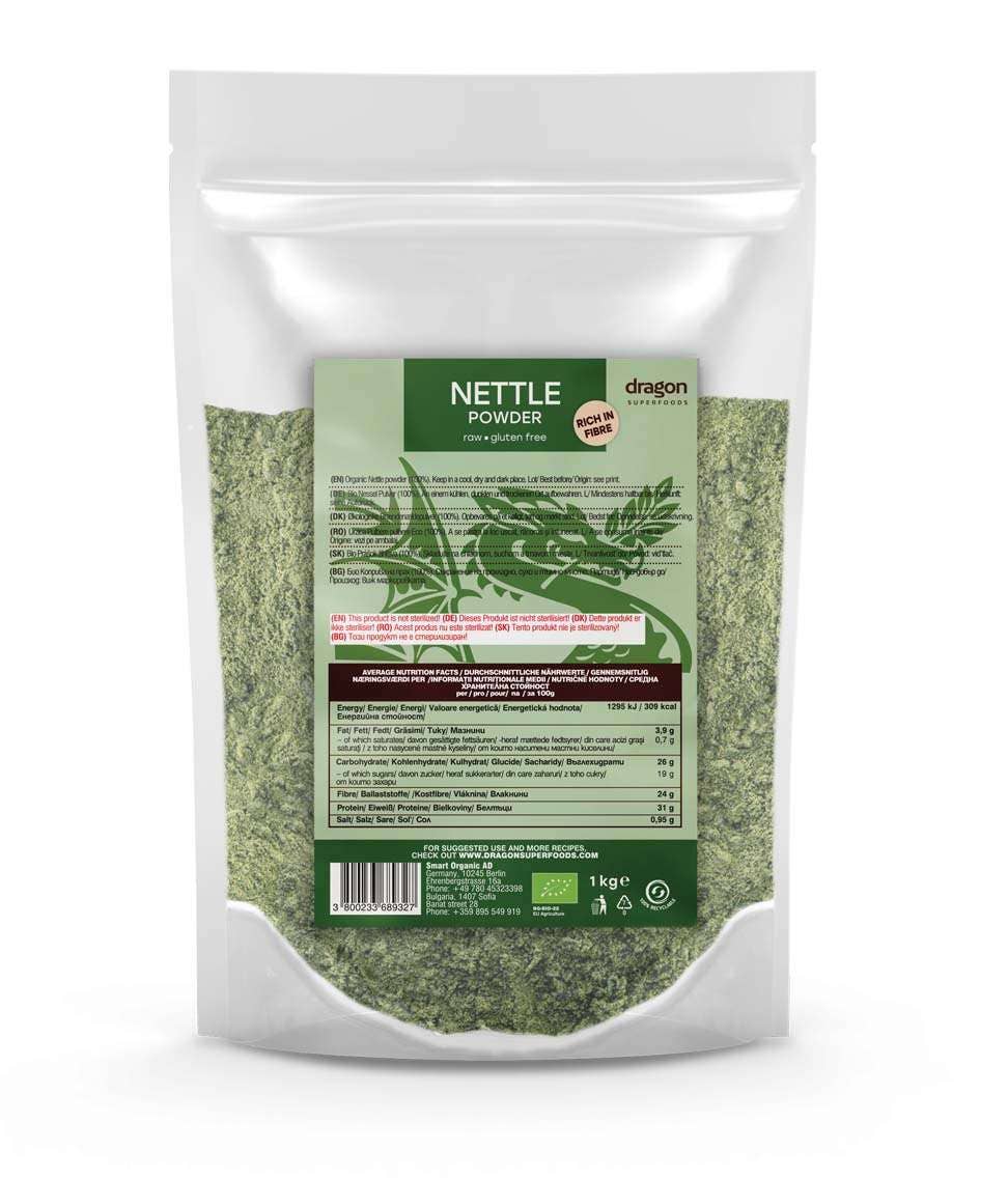 Smart Organic - Wholesale Protein/Superfood Powder - Nettle, Powder, Bio, Dragon Superfoods, 150g/1kg3