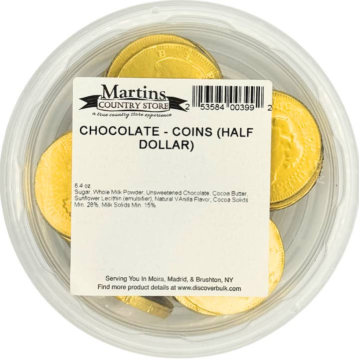 Martin's Country Store LLC – wholesale Chocolate – CHOCOLATE HALF DOLLAR COINS 6.4oz
