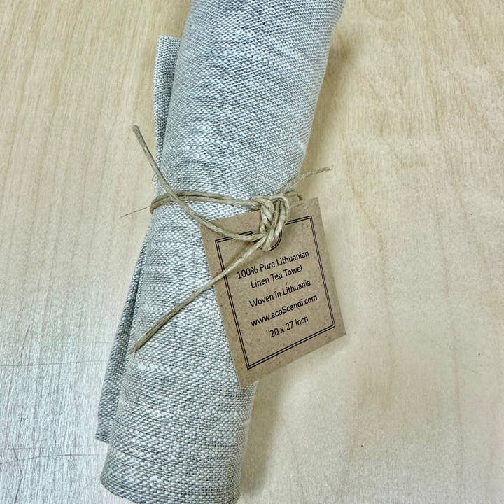 Trendy Tripper - Wholesale Tea Towel - 100% Pure Lithuanian LINEN Tea Towel Natural White Melange1