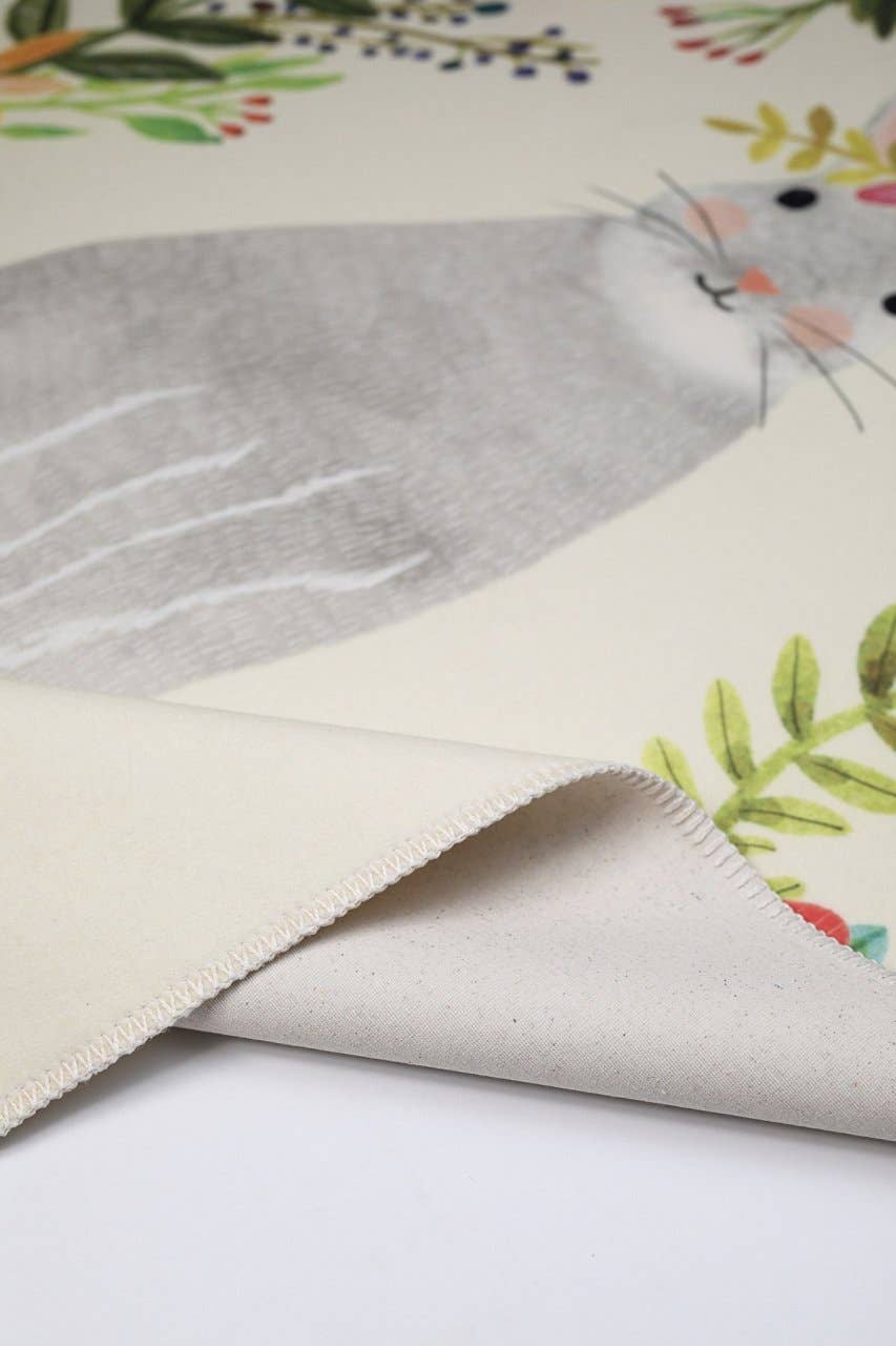 Hueppi – wholesale Area rug – Kids & Baby – Bunny Wreath Washable Kid's Rug1