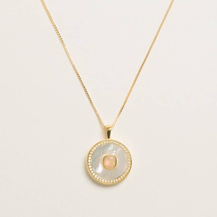Opal Mother Of Pearl Necklace for wholesale by Freya Rose