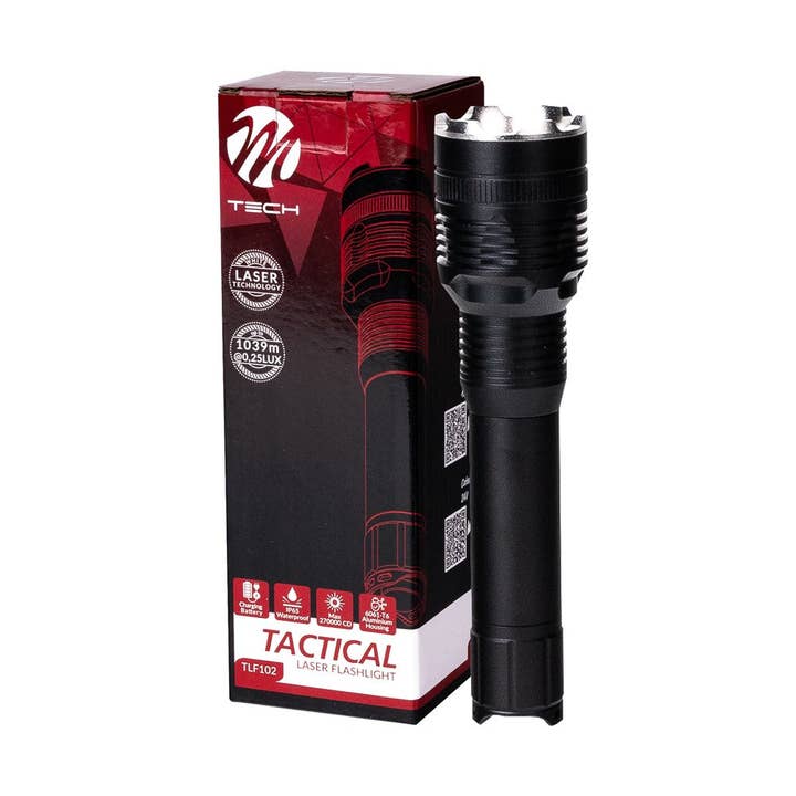 M-TECH Torcia Tattica Laser TLF102, 1x10W LED LASER Bianco per la vendita all'ingrosso da parte di S&U FairTrade UG