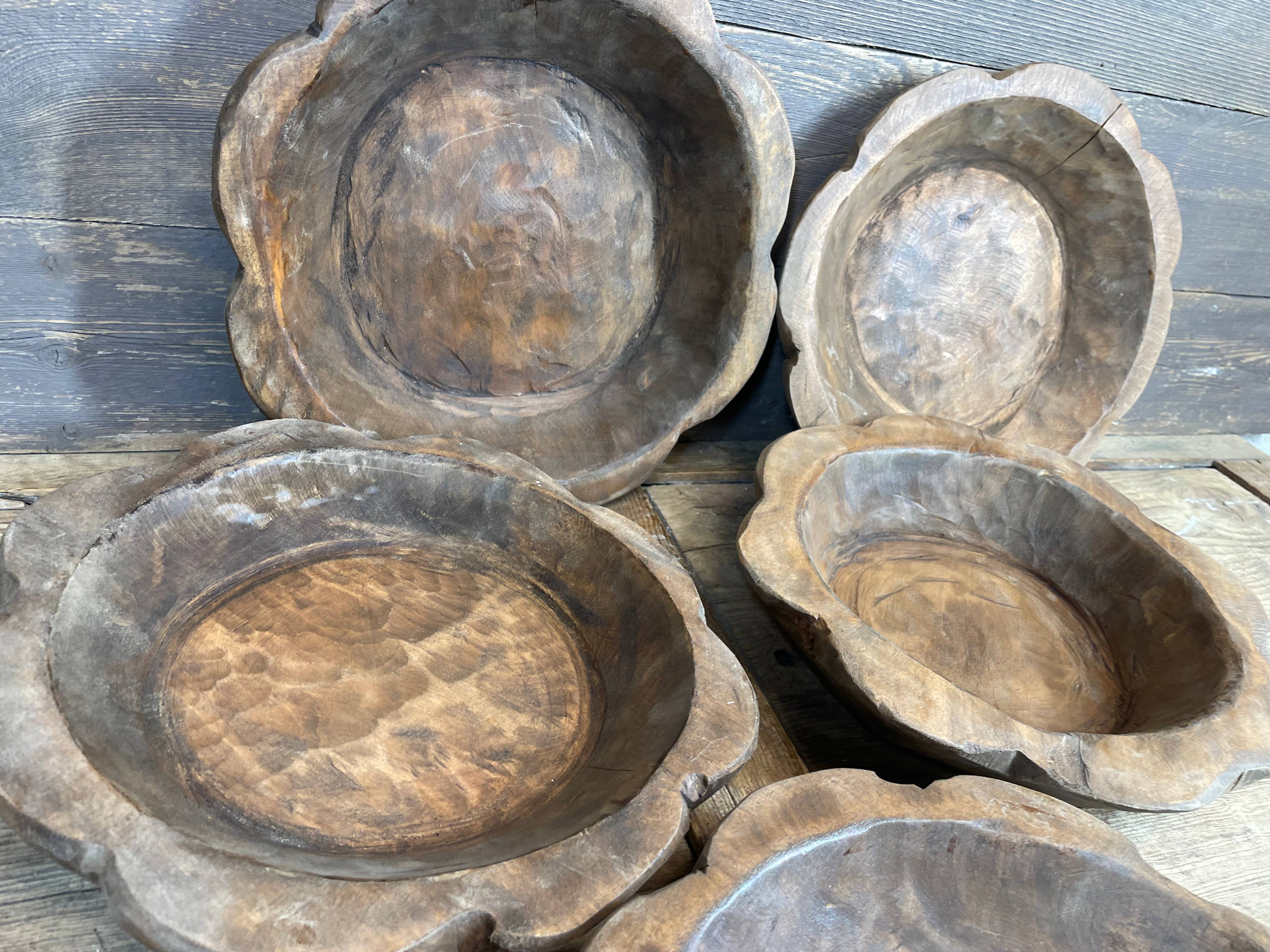 My Amigos Imports – wholesale Dekorativ tallrik/fat/skål – NFC-Liten Blomskål i Trä-WH5P-10-12 tum-NFC-Vaxad-$102